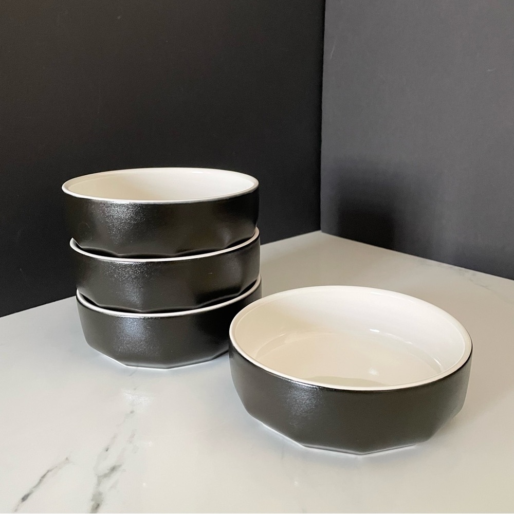 SET of 4 Black Pepper Bowls - Vera Neumann for Mikasa